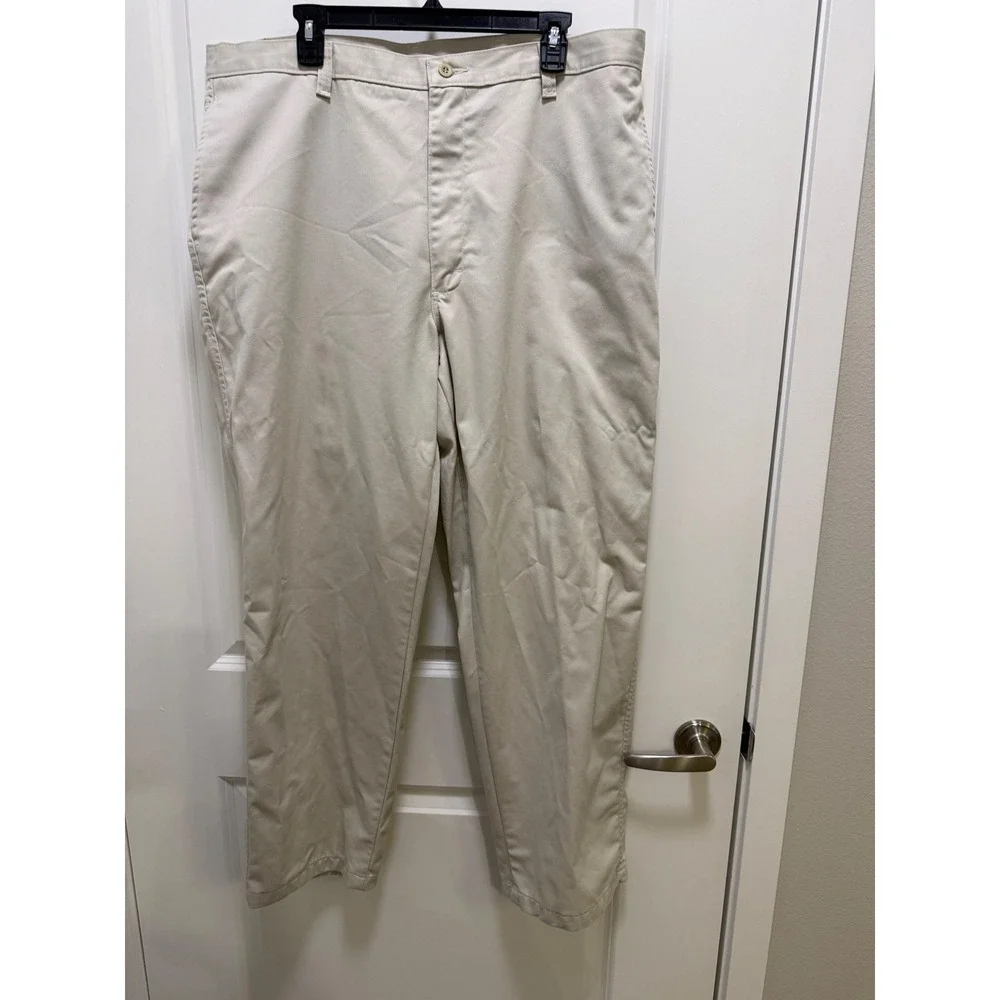 Lee Performance Khakis Mens 40x30 Beige Stone Cotton Flat Front Straight Pants